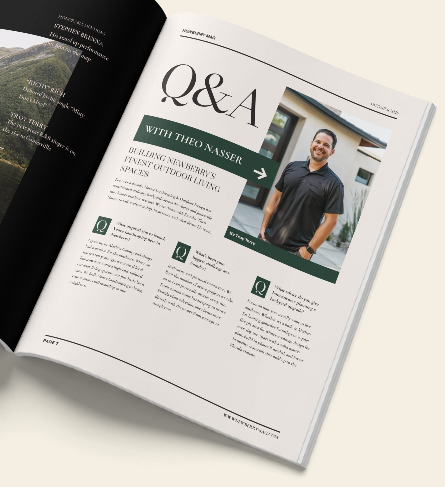 Full Page placement sample — Q&A feature layout